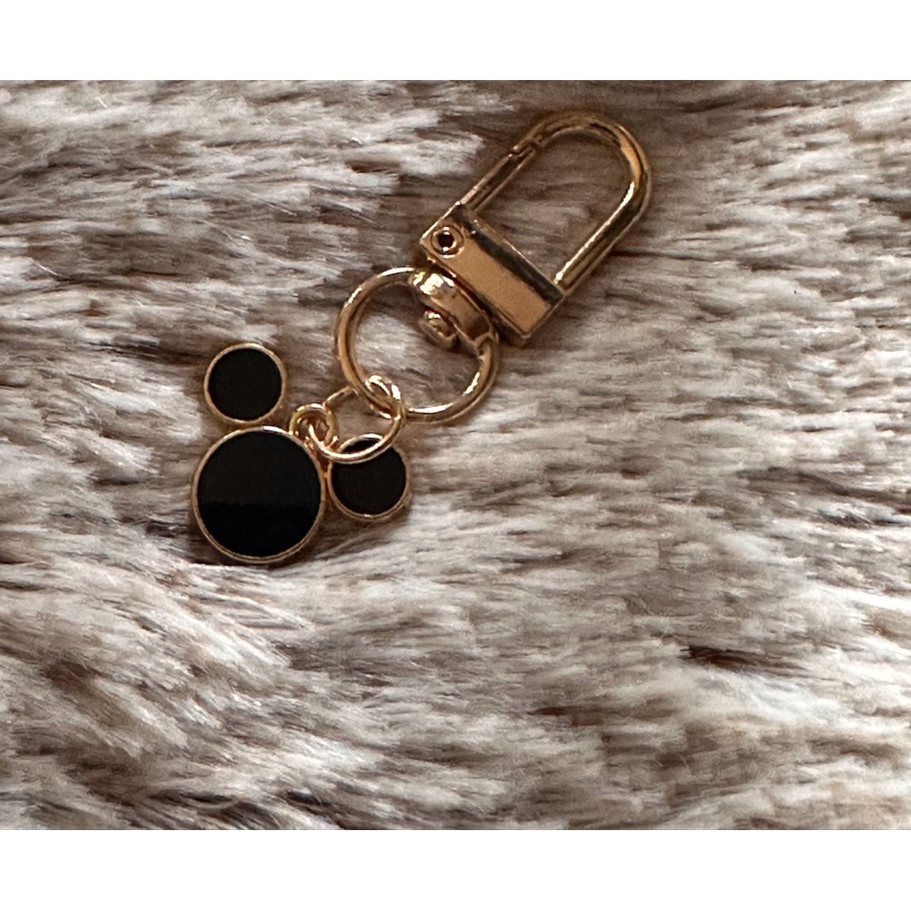 Keychain bag charm Mickey Mouse inspired black gold